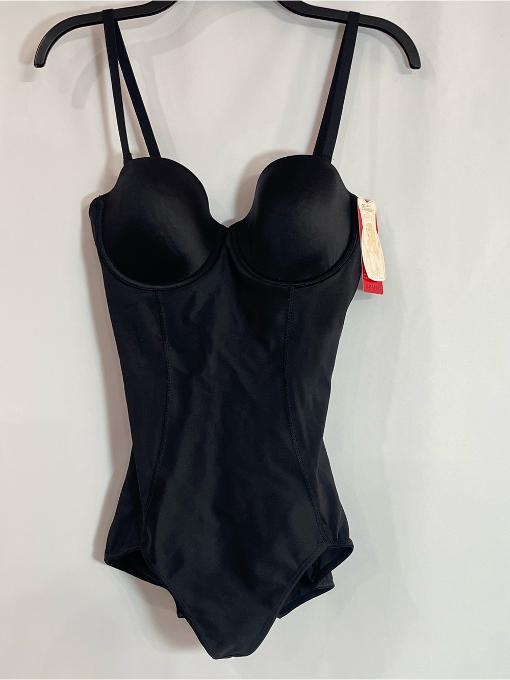 Spanx Black Boostie Yay slimming Shaping Bodysuit Underwire Support medium